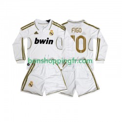 Maillot Rétro Domicile Real Madrid FIGO 10 2011 2012 Manches Longues Jeune Enfant(+shorts)