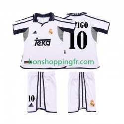 Maillot Rétro Domicile Real Madrid FIGO 10 2001 2002 Manches Courtes Jeune Enfant(+shorts)