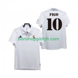 Maillot Rétro Domicile Real Madrid FIGO 10 2002 2003 Manches Courtes Homme