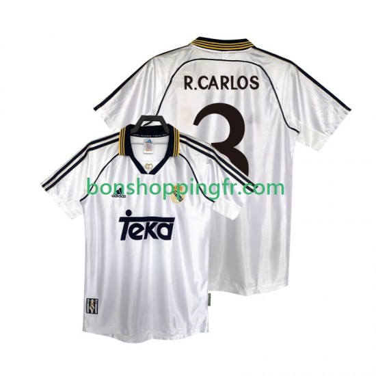 Maillot Rétro Domicile Real Madrid R.CARLOS 3 1998 2000 Manches Courtes Homme Maillot Rétro Domicile Real Madrid R.CARLOS 3 1998 2000 Manches Courtes Homme