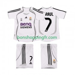 Maillot Rétro Domicile Real Madrid RAUL 7 2006 2007 Manches Courtes Jeune Enfant(+shorts)