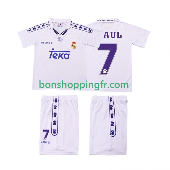 Maillot Rétro Domicile Real Madrid RAUL 7 1994 1996 Manches Courtes Jeune Enfant(+shorts)