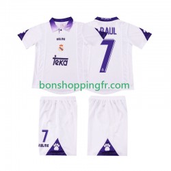 Maillot Rétro Domicile Real Madrid RAUL 7 1997 1998 Manches Courtes Jeune Enfant(+shorts)
