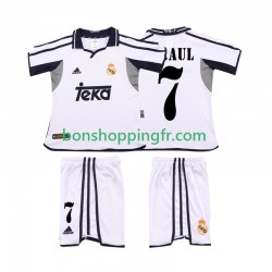 Maillot Rétro Domicile Real Madrid RAUL 7 2001 2002 Manches Courtes Jeune Enfant(+shorts)