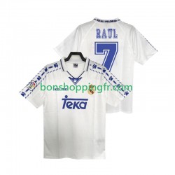 Maillot Rétro Domicile Real Madrid RAUL 7 1996 1997 Manches Courtes Homme