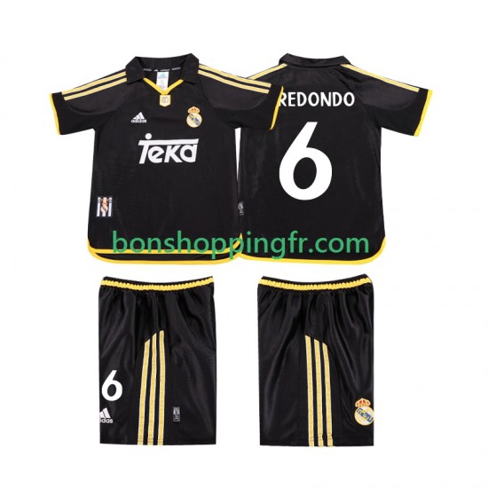 Maillot Rétro Extérieur Real Madrid REDONDO 6 1999 2001 Manches Courtes Jeune Enfant(+shorts)