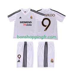 Maillot Rétro Domicile Real Madrid RONALDO 9 2004 20025 Manches Courtes Jeune Enfant(+shorts)