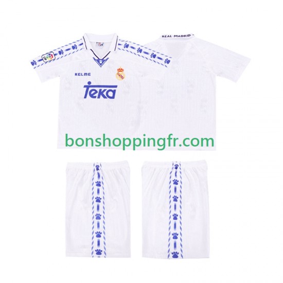 Maillot Rétro Domicile Real Madrid 1996-1997 Manches Courtes Jeune Enfant(+shorts)