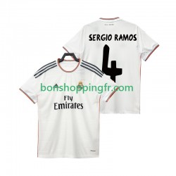 Maillot Rétro Domicile Real Madrid SERGIO RAMOS 4 2013 2014 Manches Courtes Homme