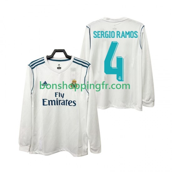 Maillot Rétro Domicile Real Madrid SERGIO RAMOS 4 2017 2018 Manches Longues Homme Maillot Rétro Domicile Real Madrid SERGIO RAMOS 4 2017 2018 Manches Longues Homme