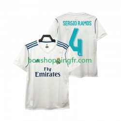 Maillot Rétro Domicile Real Madrid SERGIO RAMOS 4 2017 2018 Manches Courtes Homme