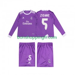 Maillot Rétro Extérieur Real Madrid ZIDANE 5 2016 Manches Longues Jeune Enfant(+shorts)