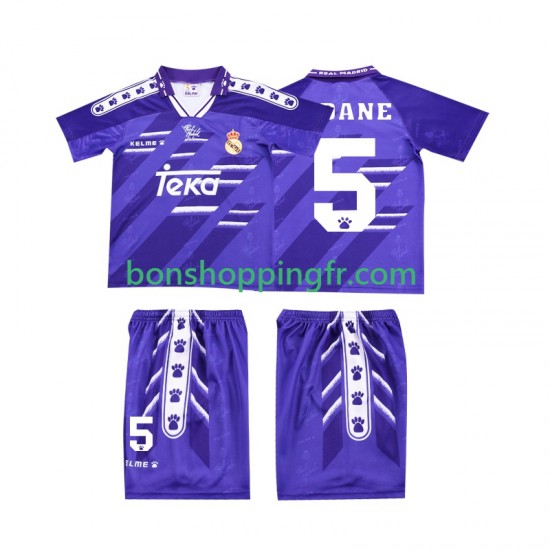 Maillot Rétro Extérieur Real Madrid ZIDANE 5 1994 1996 Manches Courtes Jeune Enfant(+shorts)