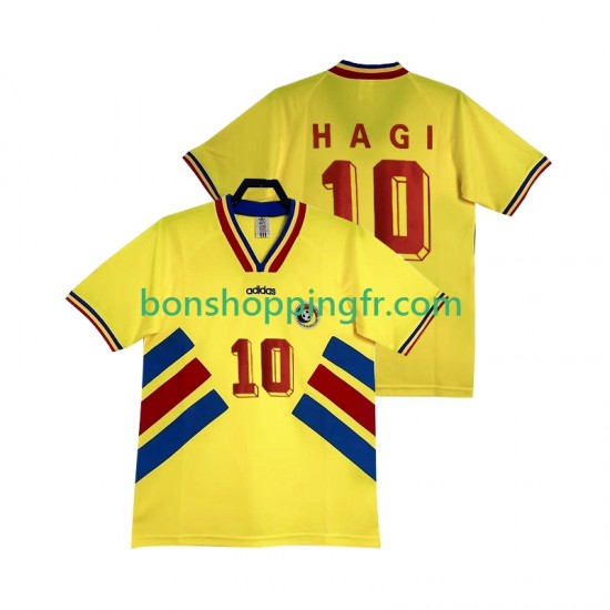 Maillot Rétro Domicile Roumanie Hagi 10 1994 Manches Courtes Homme Maillot Rétro Domicile Roumanie Hagi 10 1994 Manches Courtes Homme