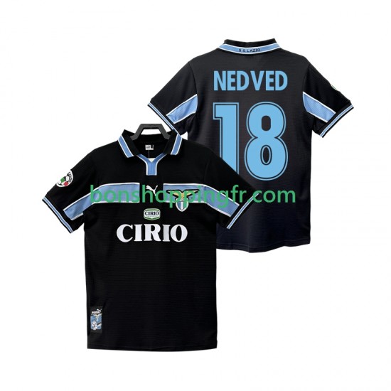 Maillot Rétro Extérieur SS Lazio NEDVED 18 1998 1999 Manches Courtes Homme