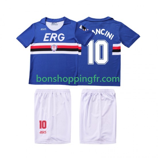 Maillot Rétro Domicile Sampdoria MANCINI 10 1990 1991 Manches Courtes Jeune Enfant(+shorts)