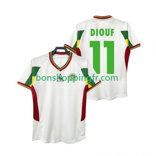 Maillot Rétro Domicile Sénégal DIOUF 11 2002 Manches Courtes Homme Maillot Rétro Domicile Sénégal DIOUF 11 2002 Manches Courtes Homme