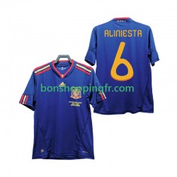 Maillot Rétro Extérieur Espagne Andres Iniesta 6 2010 Manches Courtes Homme