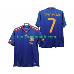 Maillot Rétro Extérieur Espagne DAVID VILLA 7 2010 Manches Courtes Homme