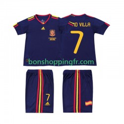 Maillot Rétro Extérieur Espagne DAVID VILLA 7 2010 Manches Courtes Jeune Enfant(+shorts)