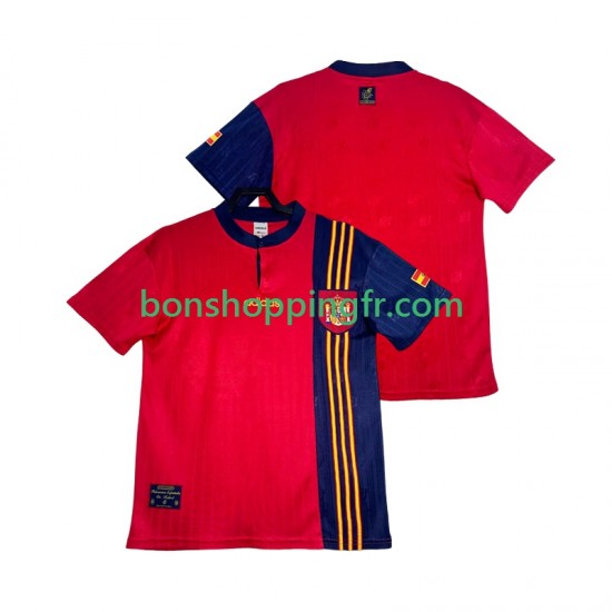 Maillot Rétro Domicile Espagne 1996 Manches Courtes Homme