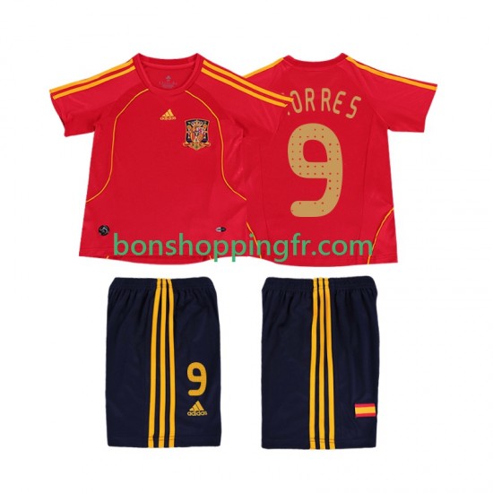 Maillot Rétro Domicile Espagne TORRES 9 2008 Manches Courtes Jeune Enfant(+shorts)