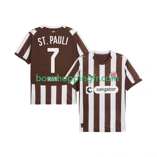 Maillot Domicile St. Pauli Jackson Irvine 7 2025-2026 Manches Courtes Homme