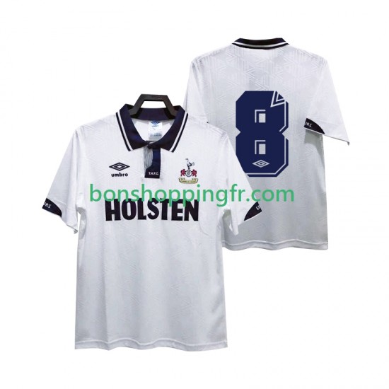Maillot Rétro Domicile Tottenham Hotspur 8 1991 1993 Manches Courtes Homme Maillot Rétro Domicile Tottenham Hotspur 8 1991 1993 Manches Courtes Homme