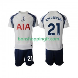 Maillot Domicile Tottenham Hotspur Kulusevski 21 2025-2026 Manches Courtes Jeune Enfant(+shorts)