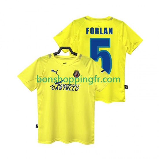Maillot Rétro Domicile Villarreal CF FORLAN 5 2005 2006 Manches Courtes Homme Maillot Rétro Domicile Villarreal CF FORLAN 5 2005 2006 Manches Courtes Homme