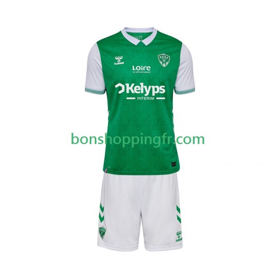 Maillot Domicile AS Saint-Etienne 2025-2026 Manches Courtes Jeune Enfant(+shorts)