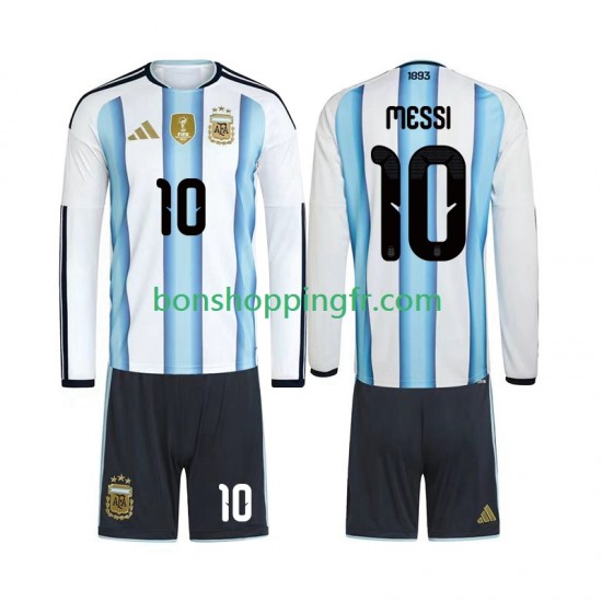 Maillot Domicile Argentine Lionel Messi 10 World Cup 2026 Manches Longues Jeune Enfant(+shorts)