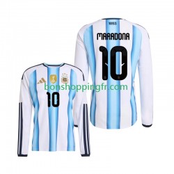 Maillot Domicile Argentine Maradona 10 World Cup 2026 Manches Longues Homme