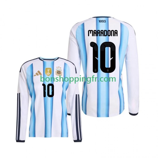 Maillot Domicile Argentine Maradona 10 World Cup 2026 Manches Longues Homme