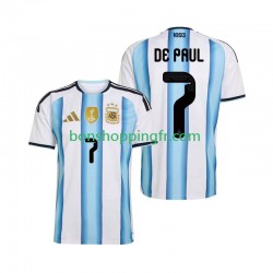 Maillot Domicile Argentine Rodrigo De Paul 7 World Cup 2026 Manches Courtes Homme