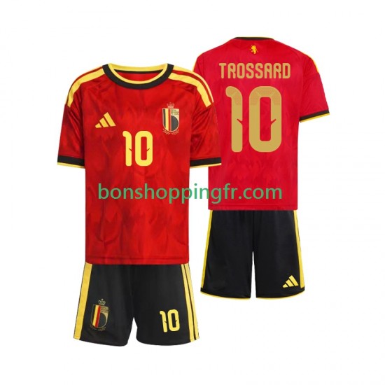 Maillot Domicile Belgique Leandro Trossard 10 World Cup 2026 Manches Courtes Jeune Enfant(+shorts)