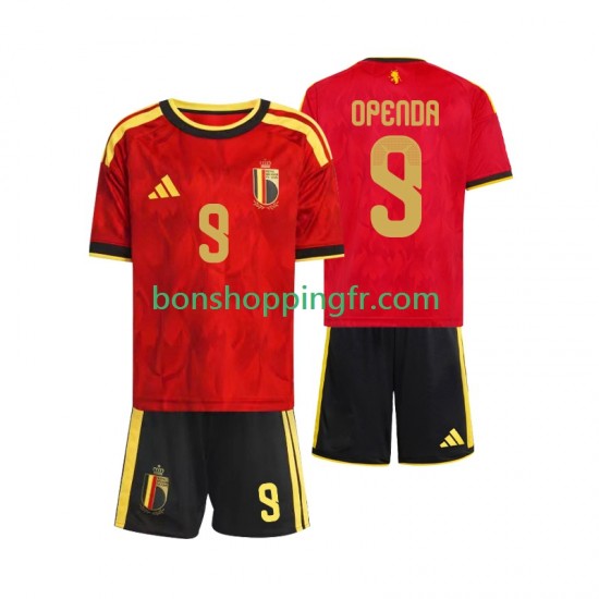 Maillot Domicile Belgique Openda 9 World Cup 2026 Manches Courtes Jeune Enfant(+shorts)