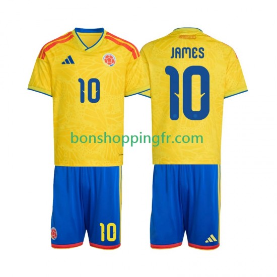 Maillot Domicile Colombie James Rodriguez 10 World Cup 2026 Manches Courtes Jeune Enfant(+shorts)