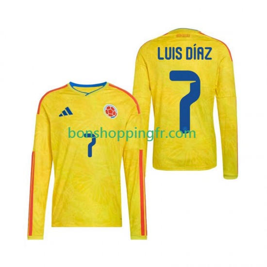 Maillot Domicile Colombie Luis Diaz 7 World Cup 2026 Manches Longues Homme