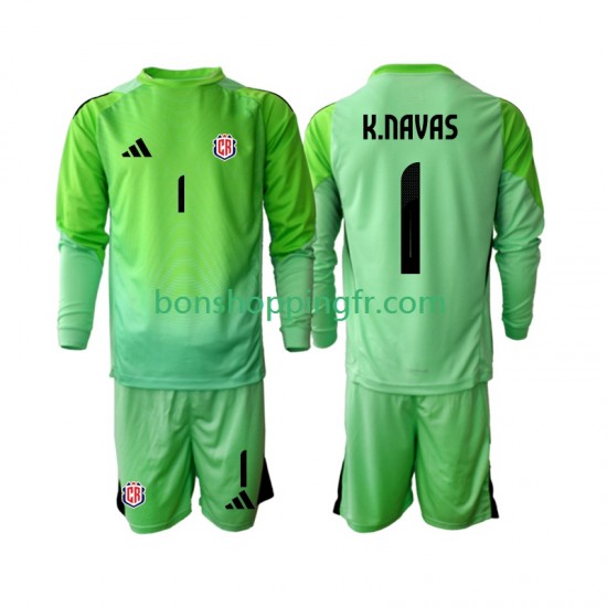 Maillot Domicile Costa Rica Gardien Keylor Navas 1 2025 Manches Longues Jeune Enfant(+shorts)