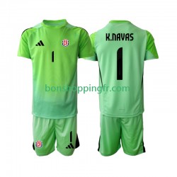 Maillot Domicile Costa Rica Gardien Keylor Navas 1 2025 Manches Courtes Jeune Enfant(+shorts)