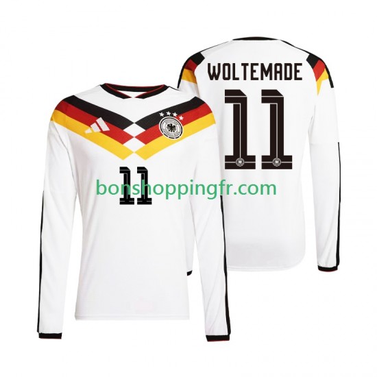 Maillot Domicile Allemagne Woltemade 11 World Cup 2026 Manches Longues Homme