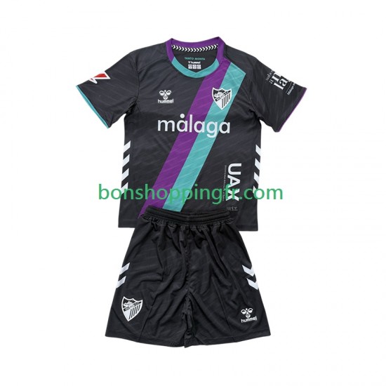 Maillot Extérieur Málaga CF 2025-2026 Manches Courtes Jeune Enfant(+shorts)