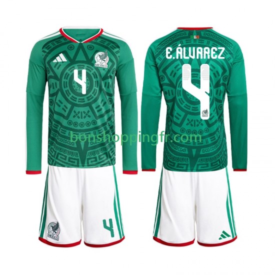 Maillot Domicile Mexique Edson Alvarez 4 World Cup 2026 Manches Longues Jeune Enfant(+shorts)