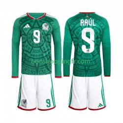 Maillot Domicile Mexique Raul Jimenez 9 World Cup 2026 Manches Longues Jeune Enfant(+shorts)