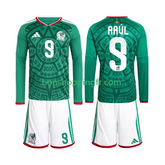 Maillot Domicile Mexique Raul Jimenez 9 World Cup 2026 Manches Longues Jeune Enfant(+shorts)