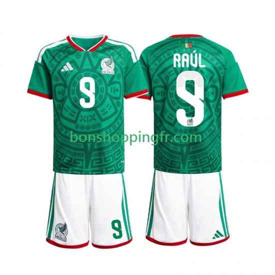 Maillot Domicile Mexique Raul Jimenez 9 World Cup 2026 Manches Courtes Jeune Enfant(+shorts)