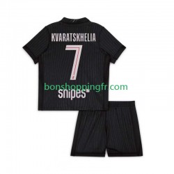Maillot 4ème Paris Saint-Germain Khvicha Kvaratskhelia 7 2025-2026 Manches Courtes Jeune Enfant(+shorts)