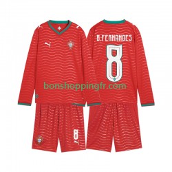 Maillot Domicile Portugal Bruno Fernandes 8 World Cup 2026 Manches Longues Jeune Enfant(+shorts)