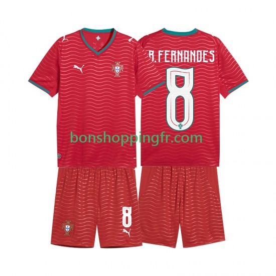 Maillot Domicile Portugal Bruno Fernandes 8 World Cup 2026 Manches Courtes Jeune Enfant(+shorts)